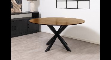 Eettafel Florence Rond mangohout 110x110 cm - Bruin | Glad