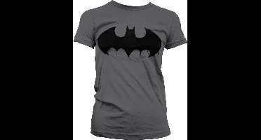 Batman Inked Logo Girly Tee Damen T-Shirt Dark-Grey-M