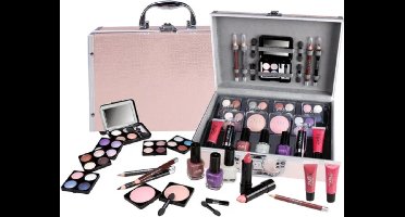 Roze Make Up Koffer Meisjes Met Inhoud 41-Delig - 100% VEGAN - Make Up Koffer Kinderen - Make Up Koffer Gevuld - Cosmetica Koffer - Roze Beautycase Meisjes - Veganistische Cosmetica - Roze