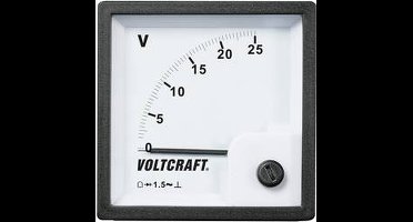 VOLTCRAFT AM-72x72/25V AM-72x72/25V Analoog inbouwmeetinstrument AM-72x72/25 V 25 V Draaispoel