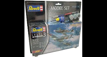 Revell Modelbouwpakket Militaire voertuigen - 63710 Combat Set Bf109G-10 - Spitfire Mk.V - Model Set Plastic - 1:72 - Modelbouw