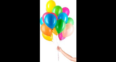 Meerkleurige Ballonnen met Lint 23cm - 30 stuks