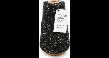 Katoentouw zwart - goud voor creatieve projecten en decoratie - 300 mtr. - Katoen Touw