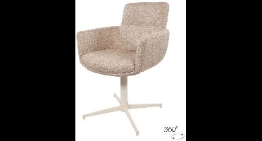 Eetkamerstoel William - off-white draaipoot 360 - Field Hazel 170 - eetkamerstoelen set van 2