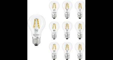 Ledvance LED Classic A60 Filament Lamp E27 - 3.4W 470lm 2700K 230V - Ø60mm - Geschikt voor nachtlampen, tafellampen, sfeerverlichting - 10 stuks
