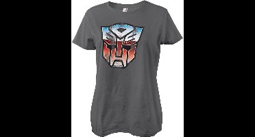 Transformers Distressed Autobot Shield Girly Tee Damen T-Shirt Darkgrey-S