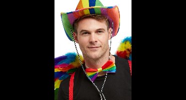 Smiffys - Rainbow Stetson Kostuum Hoed - Regenboog