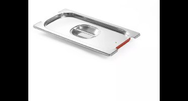 HENDI Gastronorm deksel GN 1/3 - roestvast staal met siliconen afdichting - handgreepuitsparing - 32,5 x 17,6 cm - zilverkleurig - voor GN 1/3 bakken