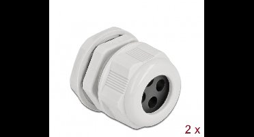 Kabelwartel PG21 voor ronde kabel met vier kabelinvoer grijs 2 stuks