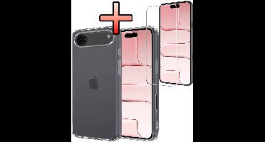 Hoesje - Met Screenprotector - Geschikt voor Apple iPhone Air - Sterk & Shockproof - Back Cover - Siliconen Case - Telefoon Hoes - Transparant