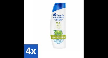 4 x Head & Shoulders - Shampoo - Apple Fresh - 2-in-1 - Fris & Verzorgd Haar - 400 ml - Head & Shoulders Apple Fresh Shampoo - 2-in-1 Shampoo - Apple Fresh Shampoo - Haarverzorging - Haar Reinigen