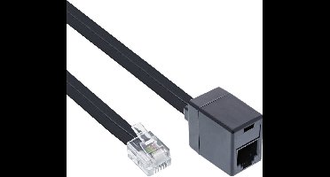 RJ12 - RJ12 telefoon verlengkabel / zwart - 2 meter