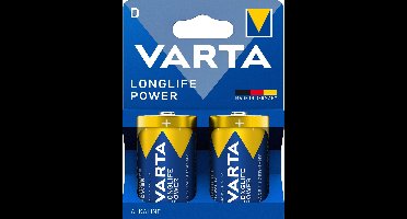 Batterij varta longlife power 2x d | 6 stuks