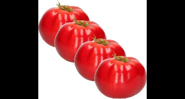 Esschert Design kunstfruit decofruit - 4x - tomaat/tomaten - ongeveer 6 cm - rood