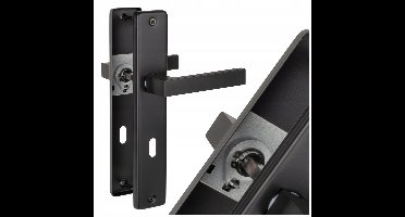 ERGO Deurgrendel Zwart Mat 72mm Sleutel Dubbele Veersteun