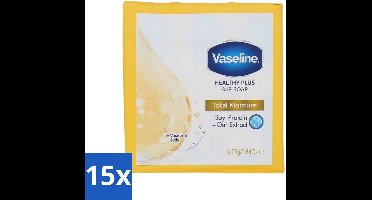 15 x Vaseline - Total Moisture - Zeeptablet - Healthy Plus - 3x75 g - Zeep - Huidverzorging - Hydratatie - Dagelijks Gebruik - Gezond Huidgevoel