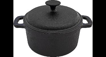 Cast Iron - Braadpan - Gietijzer - Met deksel - Ø24x11cm - Zwart