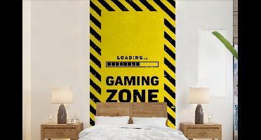 Behang - Fotobehang Gaming - Quotes - Controller - Gaming zone - Game - Breedte 120 cm x hoogte 240 cm