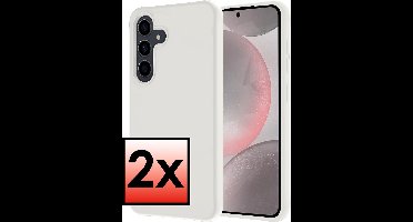 Hoesje - 2 Stuks - Geschikt voor Samsung Galaxy S24 - Sterk & Shockproof - Case Siliconen - Back Cover - Telefoon Hoes - Wit