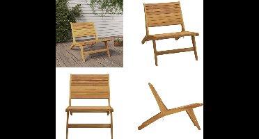 vidaXL - Tuinstoel - massief - teakhout