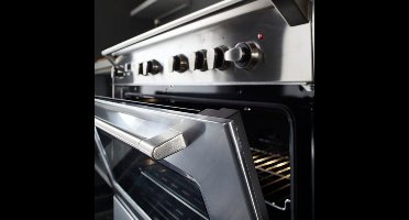 BORETTI CFBG901IX3 Gasfornuis 90cm, 5 branders incl. Dual Fuel, Enkele oven 87L, IX