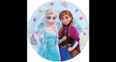 Disney Frozen Borden - 23 cm - 8 stuks - Papieren Borden - Idyllic Wonder - Voor verjaardagen en feestjes - Voor kinderen - Voor meisjes - Blauw
