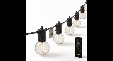 Calex Vista Lichtsnoer 45m - Voor Buiten - Lichtslinger met 75 lampjes - Warm Wit Licht - Tuinverlichting met afstandsbediening - Kerstverlichting