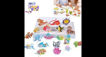 30-delige set creatieve 3D-papieren puzzels – Slimme 3D-bouwuitdaging, educatief speelgoed, lijmvrije montage, leuke activiteit voor in de klas en thuis