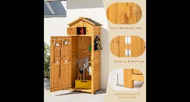 Tuinhuisje – Tuinschuur – Tuinhut – Gereedschapsschuur – Buitenberging – Houten Constructie – Waterdicht Asfalt Dak