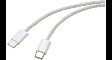 Renkforce RF-6056880 USB-kabel USB-C stekker, USB-C stekker 3.00 m Wit Verdraaide paren