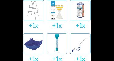Zwembad Accessoirepakket voor Bestway Steel Pro Zwembad - 300x201x66 cm - Rechthoekig - Met filterpomp - Bestway - 56411 - 6-delig