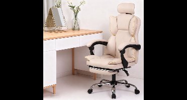 Gamingstoel – Gamestoel – Gaming Chair – Bureaustoel – Game Stoel – Ergonomisch PU Leer – Verstelbare Lendensteun – Inklapbare Voetensteun