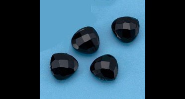 Facet Geslepen Kralen Zwart, 13mm, 5 stuks