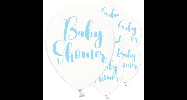 Ballonnen Babyshower Blauw Clear - 6 stuks