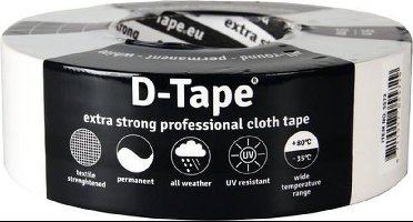 D-Tape Extra sterke proffesionele Cloth tape wit 50m x 50mm