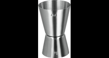 Metaltex Maatbeker Dubbel 20/40 Ml 4,2 X 7 Cm Rvs Zilver