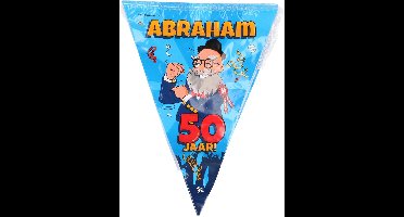 Paperdreams 50 Abraham party vlaggenlijn - 10 meter - 50 jaar verjaardag feestartikelen - versiering - plastic