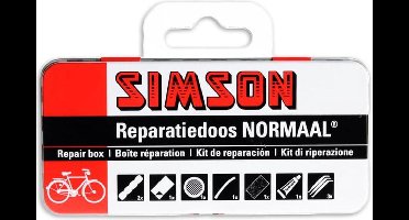 reparatiedoos Normaal 8 x 6 cm aluminium rood 10-delig
