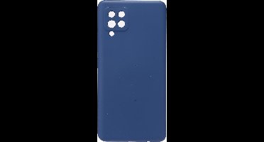 Shop4 - Samsung Galaxy A42 5G Hoesje - Zachte Back Case Mat Donker Blauw