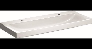 Geberit Xeno2 wastafel 140x48x14cm 2 kraangaten zonder overloop keramiek KeraTect wit