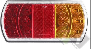 achterlicht led rechthoek 15x led - rechts - ledlamp - aanhangerlamp - led achterlicht - led achterlamp