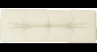 vidaXL - Palletkussen - 120x40x12 - cm - stof - crèmekleurig
