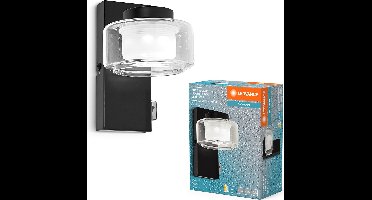 LEDVANCE ORBIS Flame wand- en plafondlamp met LED, zwart, 5,5W, 350lm, 3000/4000K, kleurtemperatuur instelbaar via wandschakelaar (koud wit/warm wit), IP44 bescherming tegen vreemde voorwerpen en spatwater