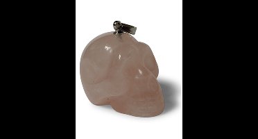 Schedel hanger Roze kwarts - 20 mm - Edelsteen