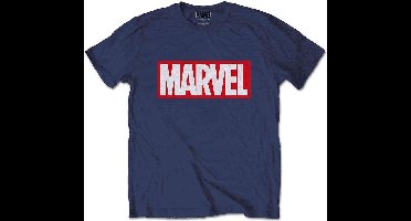 Marvel Marvel - Box Logo Heren T-shirt - 2XL - Blauw