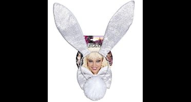 Verkleedset bunny wit glitters