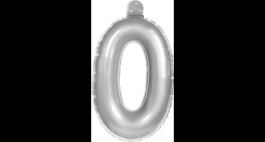 Opblaascijfer 0 zilver