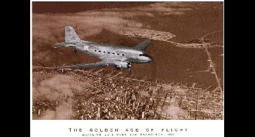 Kunstdruk Margaret Bourke-White - Mainline DC-3 over San Francisco 70x50cm