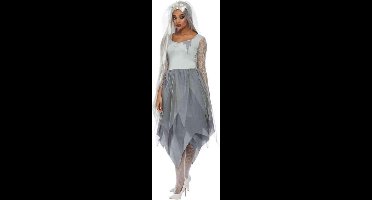 Smiffys Kostuum -M- Grave Yard Bride Grijs