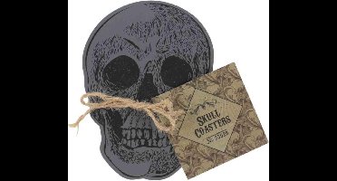 Something Different - Skull Onderzetter - Set van 4 - Zwart